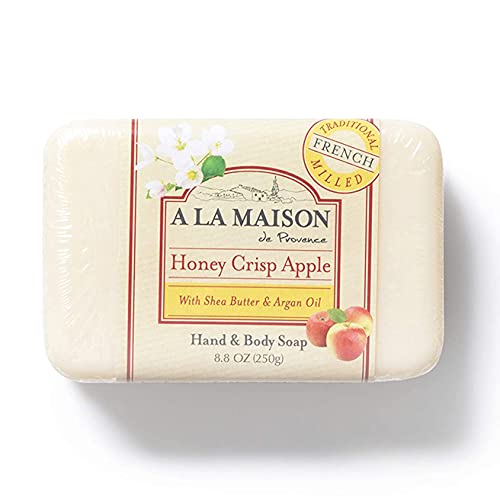 סבון בר תפוחים פריך דבש לה מייסון 8.8 עוז. / 1 מארז משולש צרפתית הסתובב כל טבעי סבון | לחות ולחות עבור גברים,